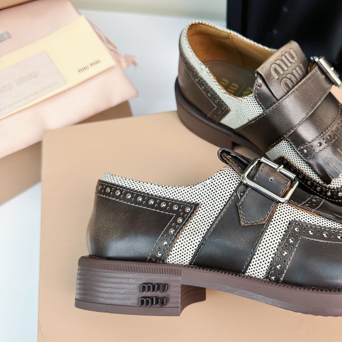 Church's X Miu Loafers Brown Black Calfskin