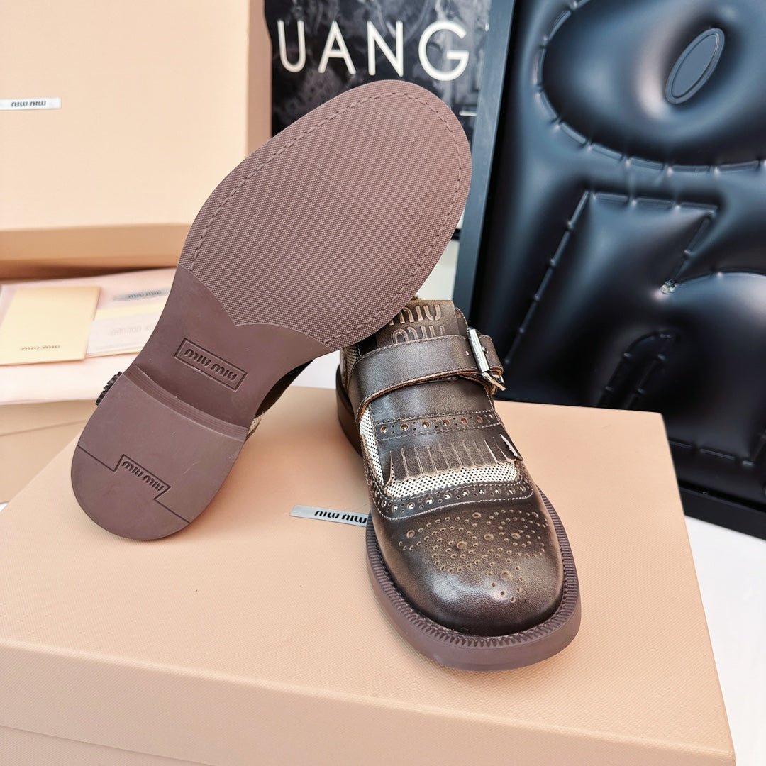 Church's X Miu Loafers Brown Black Calfskin