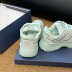 CD And Stone Island B30 Sneaker Light Turquoise Cowhide And Polyester Mesh Fabric
