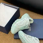 CD And Stone Island B30 Sneaker Light Turquoise Cowhide And Polyester Mesh Fabric