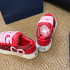 CD B33 Sneaker Red Pink Oblique Jacquard Fabric And Lambskin