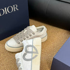 CD B33 Sneaker White Oblique Jacquard Fabric And Lambskin
