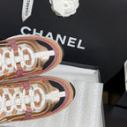 CC 25A Trainers Beige Black Pink Laminated Calfskin And Suede Calfskin 352115