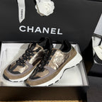 CC 25A Trainers Gold Black Grey Laminated Calfskin And Suede Calfskin 352116