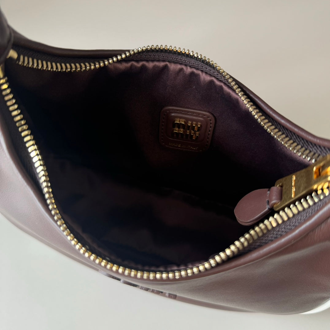 MiuMiu Wander Crescent Bag 22cm Leather
