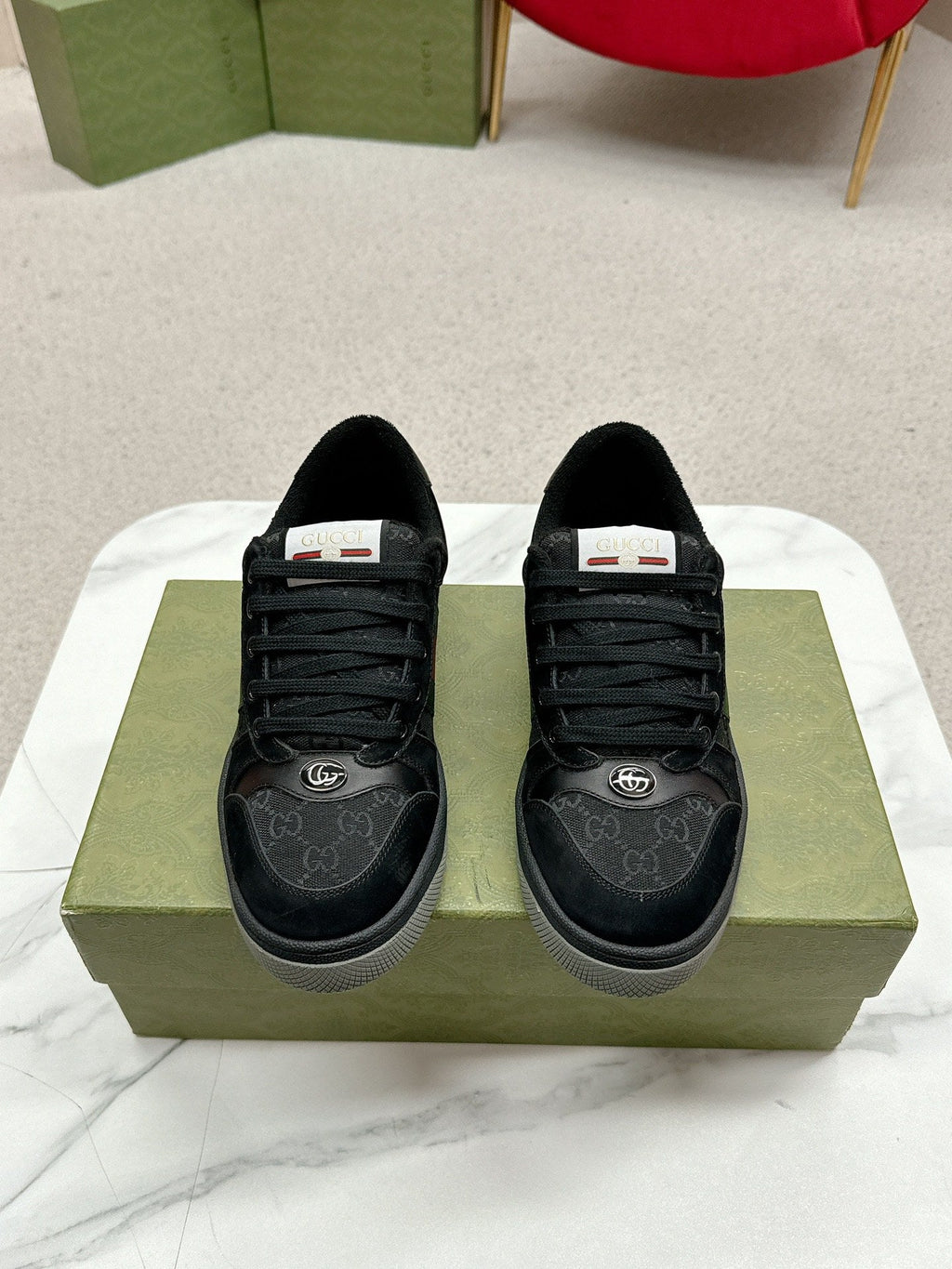 GG Sneaker Black Suede Calfskin