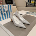 PRA BASIC HIGH HEELS PALE GRAY WAXED OIL LEATHER