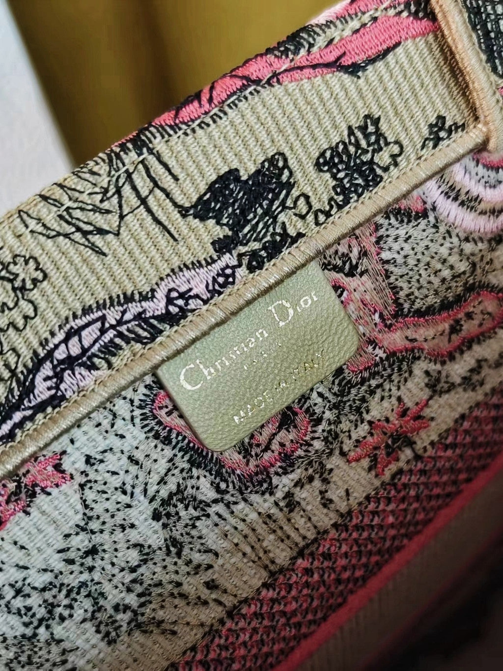 medium dioriviera 36 pink beige tiger embroidery canvas