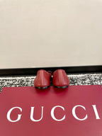 GG 2025 Marmont Ballet Flat Red Patent Leather and Sheepskin 555147