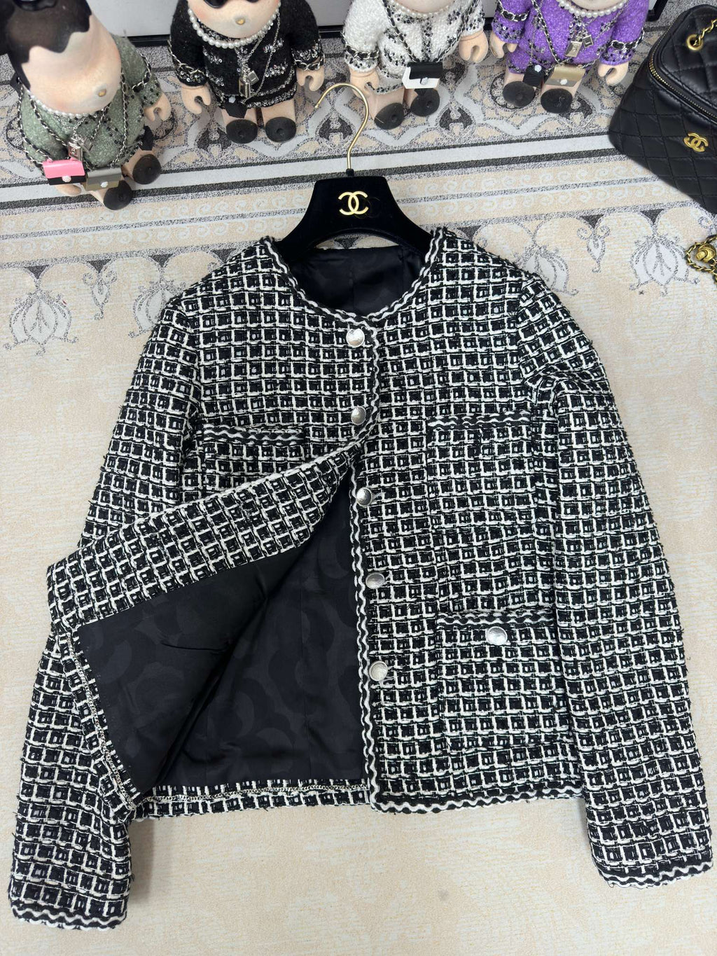 CC 25 Tweed Jacket Black White Cotton Polyester 251964