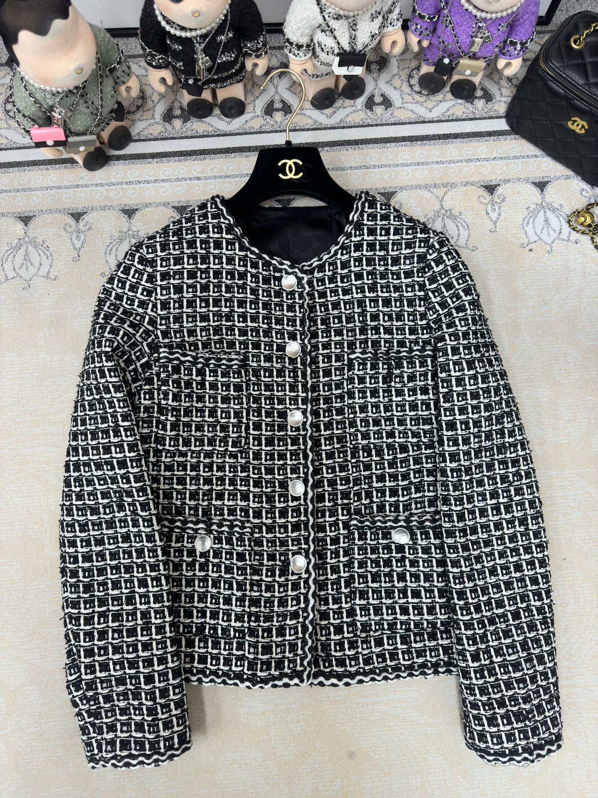 CC 25 Tweed Jacket Black White Cotton Polyester 251964