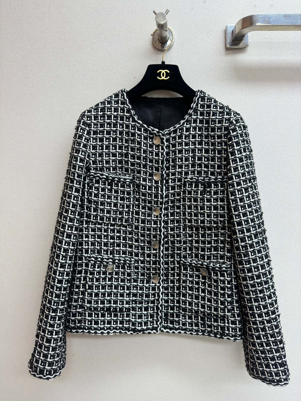 CC 25 Tweed Jacket Black White Cotton Polyester 251964