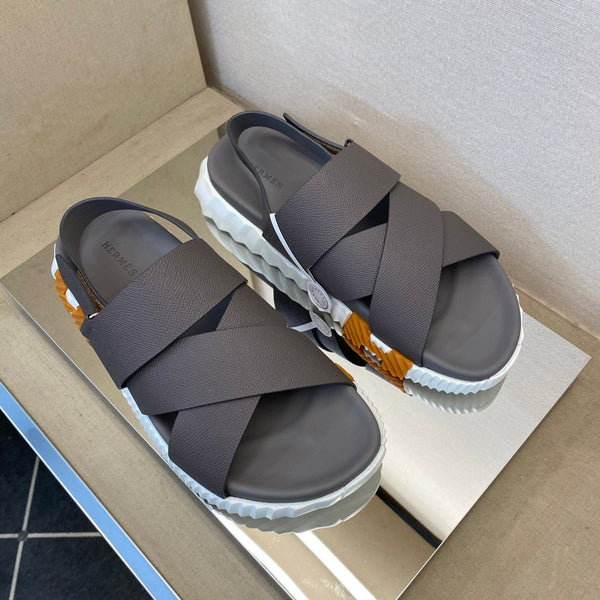 HM Men's Electric Sandals Dark Grey Calfskin 602600