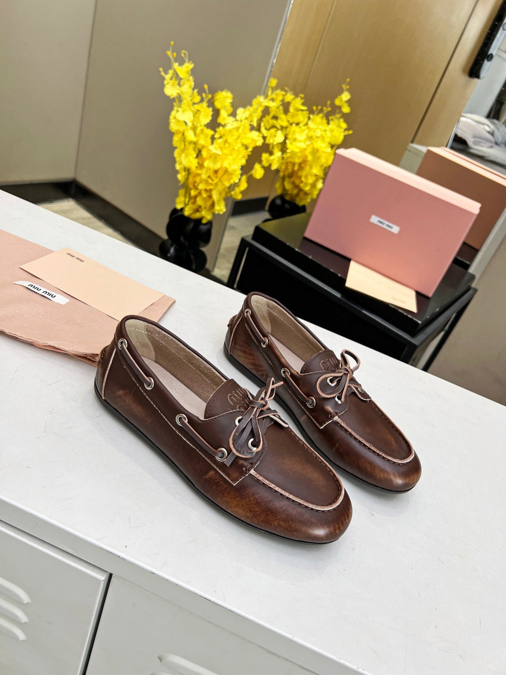 miu loafer sienna calfskin