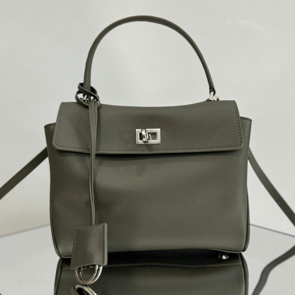 RODEO MINI BAG 22 IN KHAKI GREEN SMOOTH CALFSKIN SILVER HARDWARE