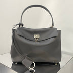 RODEO SMALL BAG 29 IN GREY SMOOTH CALFSKIN SILVER HARDWARE