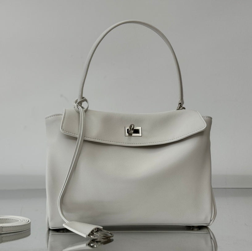 RODEO SMALL BAG 29 IN WHITE SMOOTH CALFSKIN SILVER HARDWARE