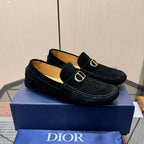CD Odéon Men’s Loafer Black Gold Suede 664112