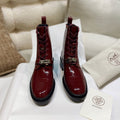 HM Funk Ankle Boot Red Shiny Cowhide 348024