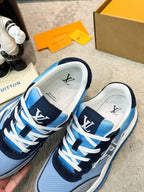 LV Classic Sneaker Grey Blue Black Suede Mesh 625421