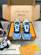 LV Classic Sneaker Grey Blue Black Suede Mesh 625421