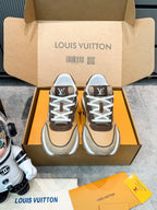 LV Classic Sneaker Beige Light Taupe Suede Mesh 625424