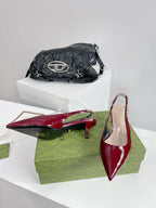 GG SIGNORIA 45 SLINGBACK PUMP BLOOD LAMBSKIN