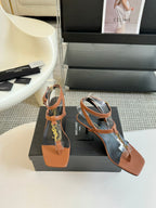 SL CASSANDRA MID-HEEL SANDAL CIDER CALFSKIN