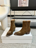 ANKLE BOOTS 45 MM IN MOCHA BROWN SUEDE