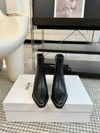 ANKLE BOOTS 45 MM IN BLACK CALFSKIN