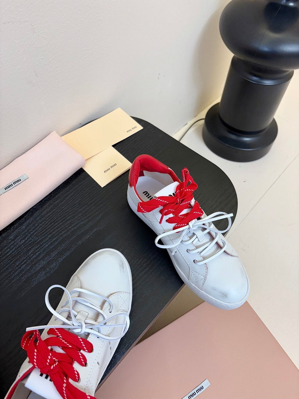 Miu 25C Sneakers White mix Red Leather 235746