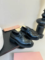 Miu 25C Chunky Oxfords Black Calfskin 235812