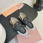 Miu 25C Loafers Black Leather 235815