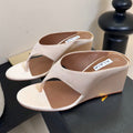 Alaia 25 Cube Thong Mules Nude Satin Sheepskin 297037