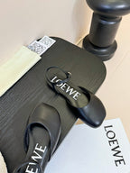 Loewe 25 Toy Ankle Strap Ballet Flat Black Calfskin 309171