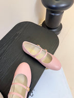 CL Les Ballerines Double Strap Ballerina In Light Pink Lambskin 325024