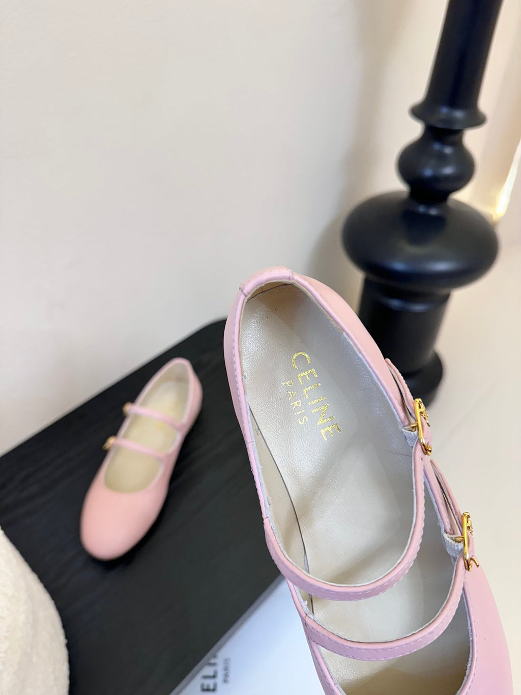 CL Les Ballerines Double Strap Ballerina In Light Pink Lambskin 325024