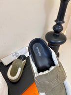 HM slippers birkenstocks olive green suede 478433