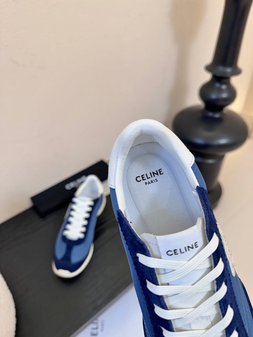 Celine Racer Low Top Sneaker Blue Suede Calfskin 606411
