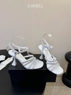 CC 26s Strappy Sandals 8cm White Sheepskin 736752