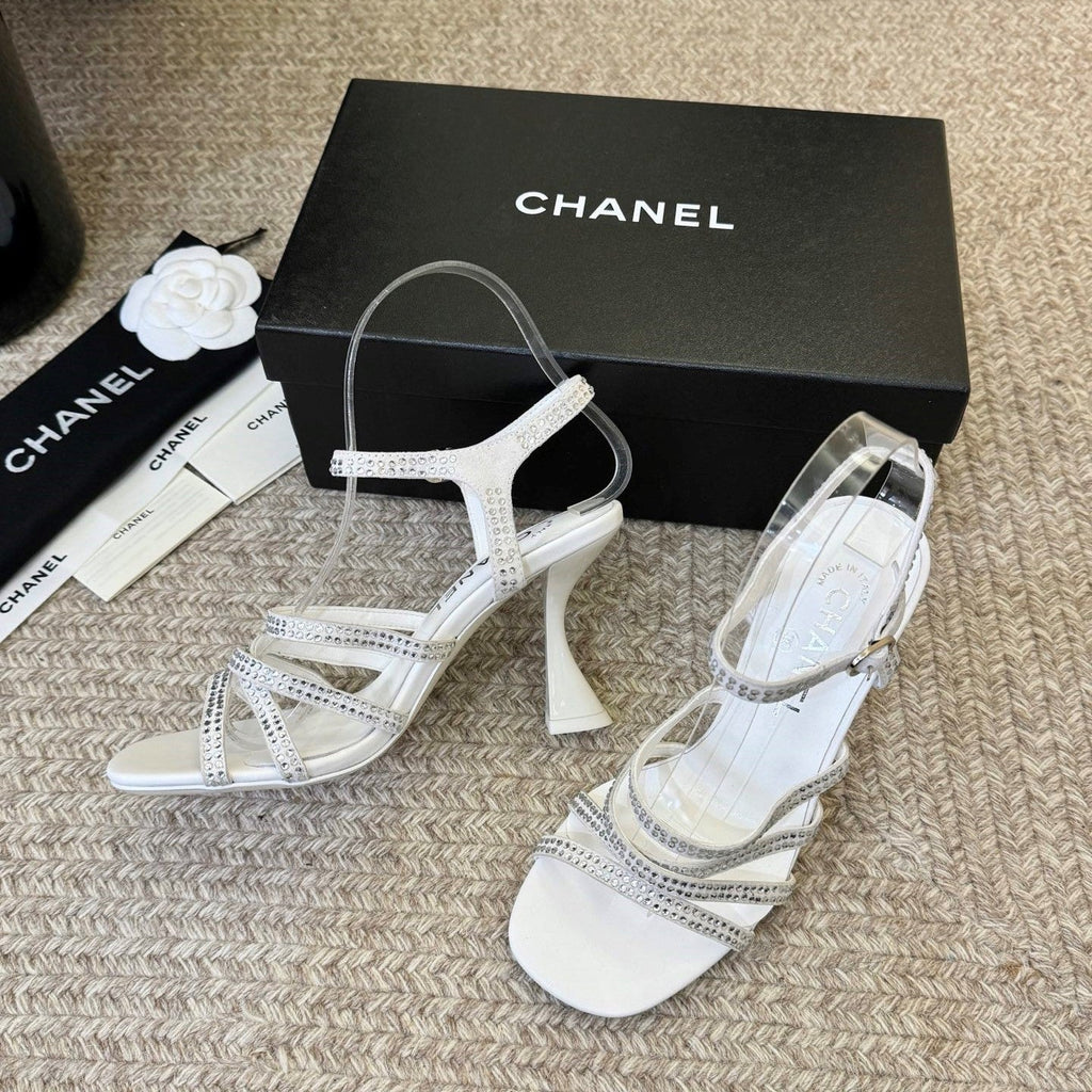 CC 26s Strappy Sandals 8cm White Sheepskin 736752
