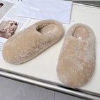 The Row 2025 Retro Oversized Toe Birkenstock Slipper Beige Wool 576034
