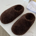The Row 2025 Retro Oversized Toe Birkenstock Slipper Dark Brown Wool 576031