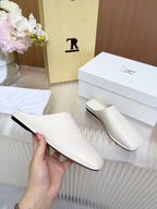 The Row Piper Slide White Leather 707516