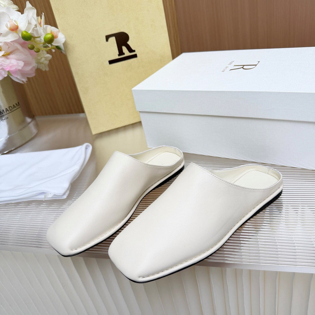 The Row Piper Slide White Leather 707516