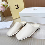 The Row Piper Slide White Leather 707516