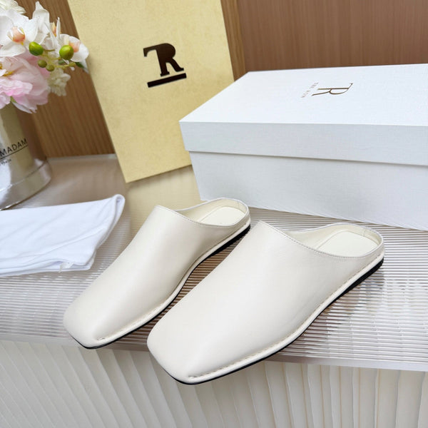 The Row Piper Slide White Leather 707516