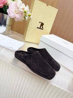 The Row Piper Slide Coffee Suede 707517