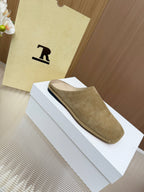 The Row Piper Slide Khahi Suede 707518