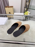 The Row Sleeper Two Slippers Beige Suede 707571